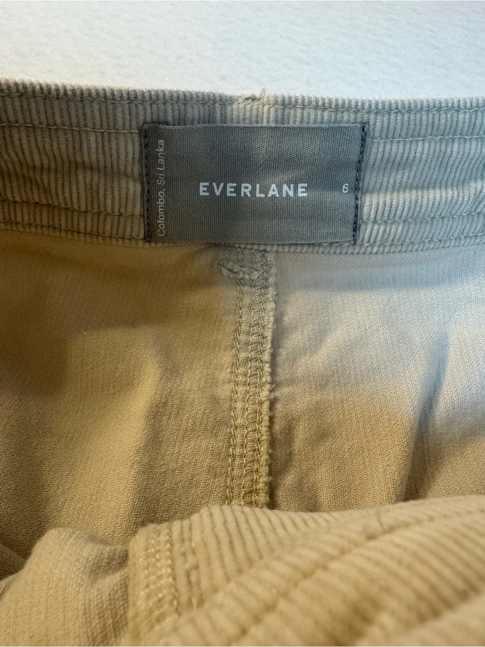 Everlane The Corduroy Wide-Leg Pant Ankle Length Cream Beige Size 6 - Picture 4 of 7
